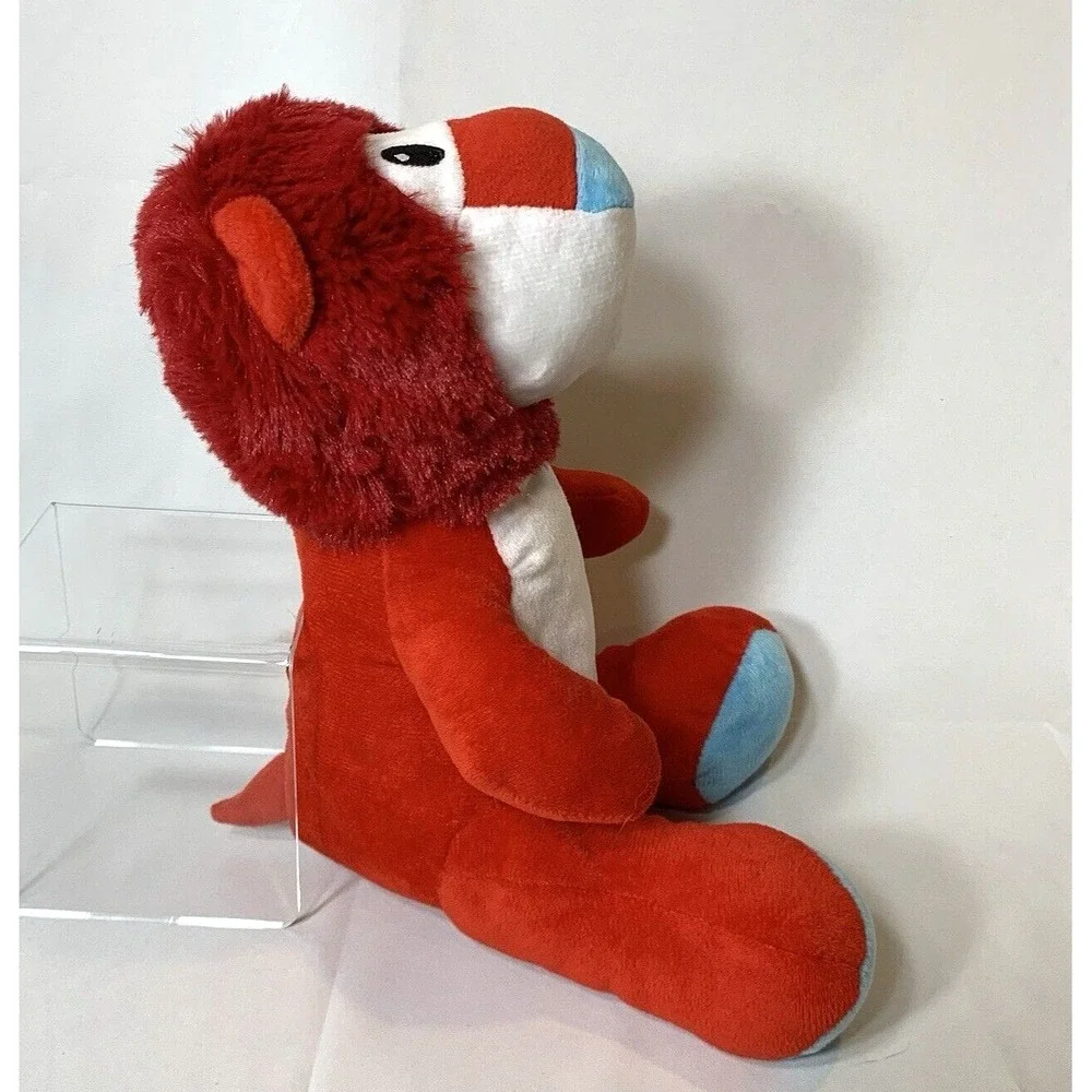 Toy‎ Factory Plush Lion Red White Aqua Blue Stuffed Animal Stuffie